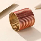 Geometric Wide Cuff Bangles Alloy Colorful Bracelets Punk Jewelry