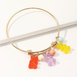 Lovely Rainbow Bear Pendant Bracelet & Bangle for Child Birthday Gift