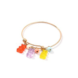 Lovely Rainbow Bear Pendant Bracelet & Bangle for Child Birthday Gift