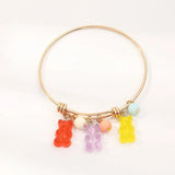 Lovely Rainbow Bear Pendant Bracelet & Bangle for Child Birthday Gift