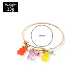 Lovely Rainbow Bear Pendant Bracelet & Bangle for Child Birthday Gift