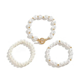 Multilay Chain Bracelet Women Pearl OT Buckle Elastic Chain Bracelet