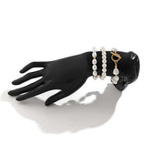 Multilay Chain Bracelet Women Pearl OT Buckle Elastic Chain Bracelet