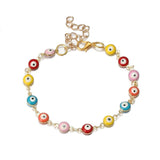 Vintage Beads Enamel Chain Charm Bracelet for Women