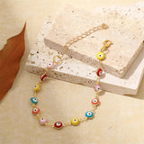 Vintage Beads Enamel Chain Charm Bracelet for Women