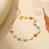 Vintage Beads Enamel Chain Charm Bracelet for Women