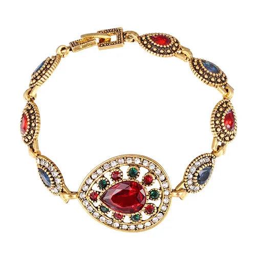 Joyme Vintage Gold Water Drop Wedding Bracelet Turkey Jewelry Cuff Bracelet