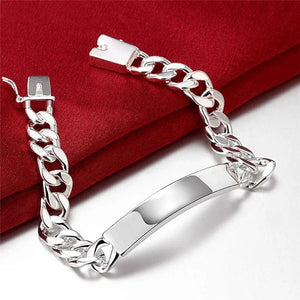 H181 Men's Silver Chain Bracelet 10MMX20CM