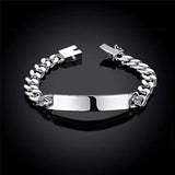 H181 Men's Silver Chain Bracelet 10MMX20CM