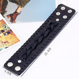 Vintage Retro Wide Leather Unisex Biker Bracelet Cuff