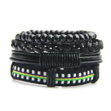 Men's Leather Bracelet Multilayer Charm Wristband