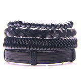 Men's Leather Bracelet Multilayer Charm Wristband