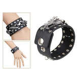 Punk PU Leather Bracelet Cuff Bangle for Anniversary
