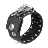 Punk PU Leather Bracelet Cuff Bangle for Anniversary