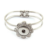 Alloy Flower Decoration Open Cuff Bangle Bracelet DIY Jewelry