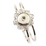 Alloy Flower Decoration Open Cuff Bangle Bracelet DIY Jewelry