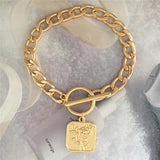 Vintage Rose Charm Bracelet For Women Girl Arm Statement Jewelry