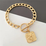 Vintage Rose Charm Bracelet For Women Girl Arm Statement Jewelry