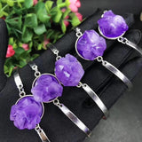 Lavender Amethyst Rough Stone Bracelet Natural Raw Ore Irregular Shaped