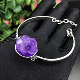 Lavender Amethyst Rough Stone Bracelet Natural Raw Ore Irregular Shaped