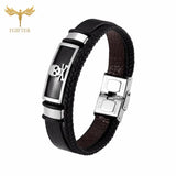 Skull Pirate Punk Men's Bracelet Stainless Steel Multi-Layer Leather Gift