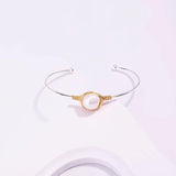 Vintage Natural Freshwater Baroque Pearl Hand-Wound Shell Silver Bracelet