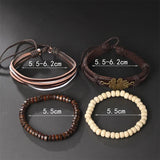 Vintage PU Leather Beads Bracelet Men Pulseira