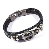 Vintage Gothic Pirates Skull Cross Leather Bracelet