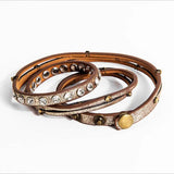 Punk Pu Leather Cuff Wrap Bangle Bracelet For Women & Men