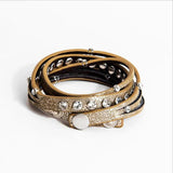 Punk Pu Leather Cuff Wrap Bangle Bracelet For Women & Men