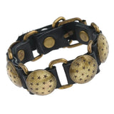 Punk Stars Belt Bracelet Cuff Retro Bronze Charms Wristbands