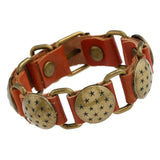 Punk Stars Belt Bracelet Cuff Retro Bronze Charms Wristbands