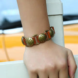 Punk Stars Belt Bracelet Cuff Retro Bronze Charms Wristbands
