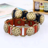Punk Stars Belt Bracelet Cuff Retro Bronze Charms Wristbands