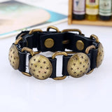 Punk Stars Belt Bracelet Cuff Retro Bronze Charms Wristbands