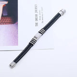 Punk Rubber Silicone Steel Wrap Bracelet Retro Jewelry