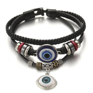 Vintage Leather Beads Bracelet Men Pulseira