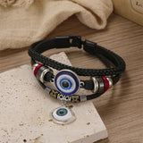 Vintage Leather Beads Bracelet Men Pulseira