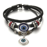 Vintage Leather Beads Bracelet Men Pulseira