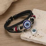 Vintage Leather Beads Bracelet Men Pulseira