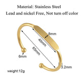 Unisex Stainless Steel Opening Bangle Bracelet for DIY Bracelet