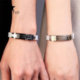 Cross Bracelet Stainless Steel Cuff Wristband Men Women