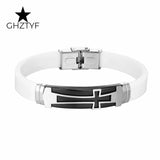 Cross Bracelet Stainless Steel Cuff Wristband Men Women