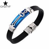 Cross Bracelet Stainless Steel Cuff Wristband Men Women