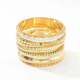 Geometric Bangle Bracelet Set for Women, Multilayer Alloy Bracelet Jewelry