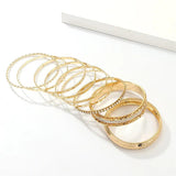 Geometric Bangle Bracelet Set for Women, Multilayer Alloy Bracelet Jewelry