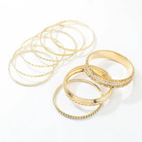 Geometric Bangle Bracelet Set for Women, Multilayer Alloy Bracelet Jewelry