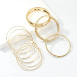 Geometric Bangle Bracelet Set for Women, Multilayer Alloy Bracelet Jewelry