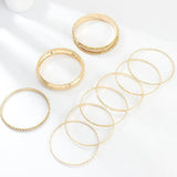 Geometric Bangle Bracelet Set for Women, Multilayer Alloy Bracelet Jewelry