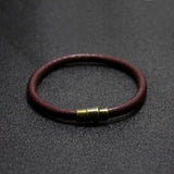 Red Leather Bracelets with Magnet Clasp for Men Women